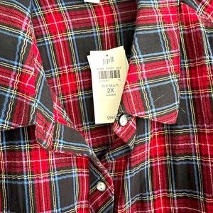 JJill plaid blouse size 2x
